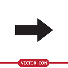 Poster - Right arrow icon flat illustration on white background..eps