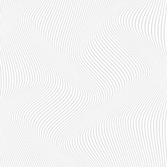 Poster - abstract monochrome vertical grey wave line pattern.