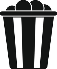 Poster - Popcorn bucket icon simple vector. Cinema snack food. Bake bread