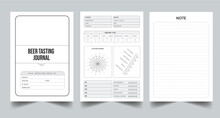 Editable Beer Tasting Journal Planner Kdp Interior Printable Template Design.