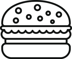 Poster - Cheeseburger fast food icon outline vector. Street food. Patty lunch