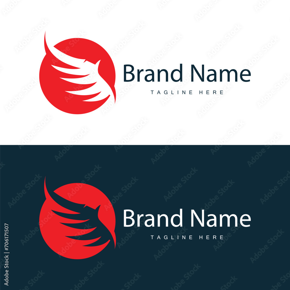 Wing logo black silhouette design simple minimalist bird wings vector ...