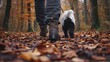 Walking the Dog through the Autumn Leaves