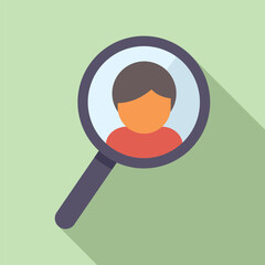 Canvas Print - Search job candidate icon flat vector. Find folder career. Boss seek cv