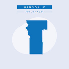 Vector illustration vector of Hinsdale map Colorado