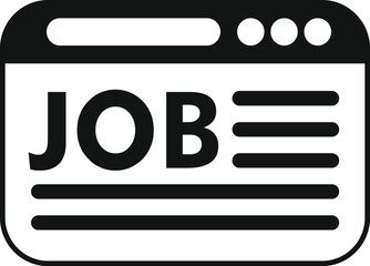 Wall Mural - Job search online icon simple vector. Find newbie folder. Search work