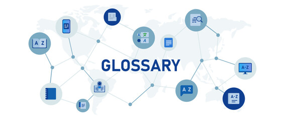 glossary book dictionary vocabulary or ebook for read information knowledge education