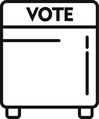 Sticker - Vote box icon outline vector. People process report. Choosing machine debate