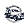 car illustration truck vector towing truck  service car logo design
