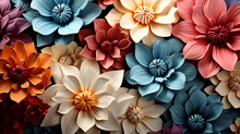 Flowers Colorful Collage 3d Seamless Repeat Pattern
