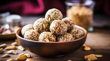 Raw Peanut Butter Oats Linseed Chia Seed Energy Balls With