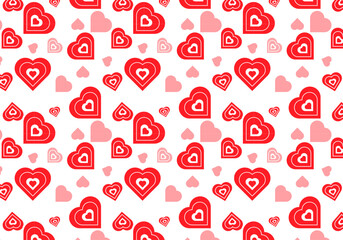 Poster - seamless pattern with red heart symbol, pattern vector for background or banner