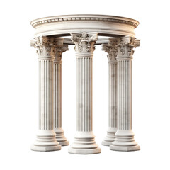 Wall Mural - Greek column arc with a classic double color scheme isolated on transparent background