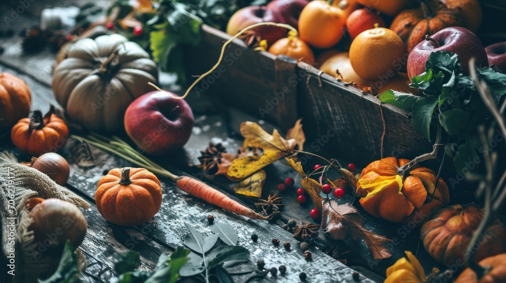 a wooden crate filled with lots of different types of fruits and ...
