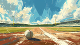 Fototapeta Fototapety sport - Illustration of a Baseball on a Pitcher's Mound