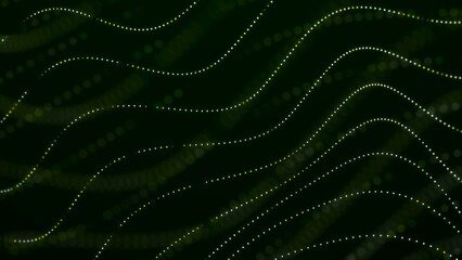 Leinwandbilder - Beautiful curved wave on a dark background. Digital technology background. Concept of network. 3D