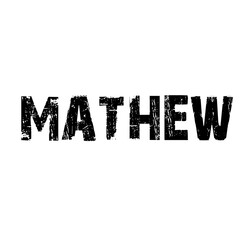 Sticker - Mathew name text on white background