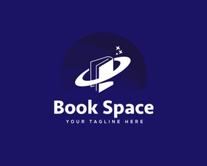 Wall Mural - book space university logo icon symbol design template illustration inspiration