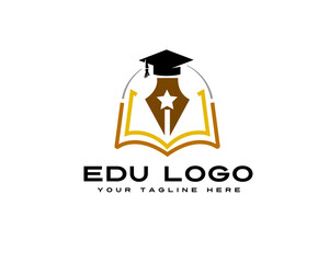 Wall Mural - creative education book logo icon symbol design template illustration inspiration