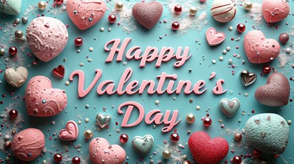 Happy Valentine's Day banner. Holiday background design. Horizontal poster, flyer, greeting card, header for website
