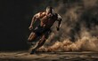 © Nattadesh - A muscular man running.