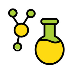 Chemical Chemistry Formula Filled Outline Icon