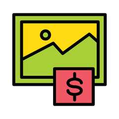 Art Paint Dollar Filled Outline Icon