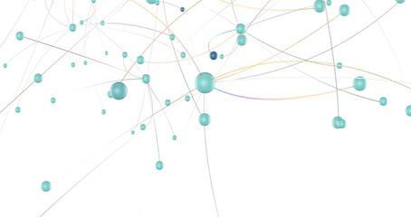 Aufkleber - Abstract technology futuristic network - fantasy plexus background. 3D rendering