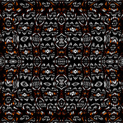 Fototapete - Tribal abstract brown pattern. Seamless illustration ethnic motif with spots