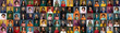 Panorama portrait collage of differernt generations