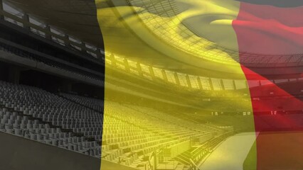 Poster - Animation of waving flag of belgium over stadium