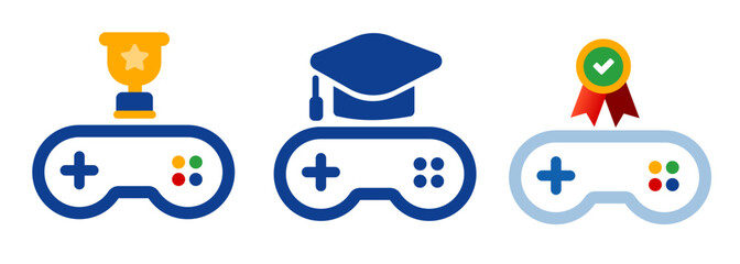 Poster - gamification icon interactive engaging education gaming controller gamepad award