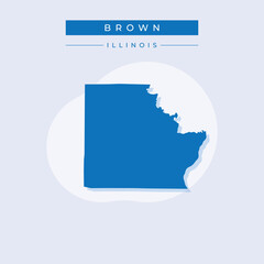 Vector illustration vector of Brown map Illinois