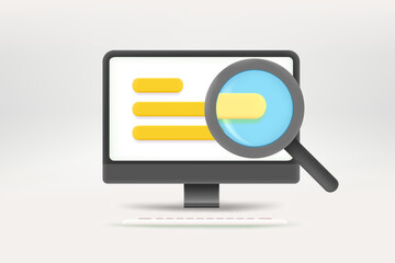 Poster - Business analytics comcept with magnifier. 3d vector illustration