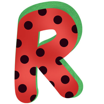 The Letter “R” has a watermelon pattern.