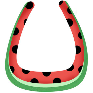 The Letter “U” has a watermelon pattern.