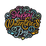 Fototapeta Młodzieżowe - Happy Valentines Day graffiti typography art illustration