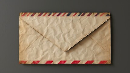 Aufkleber - An old envelope with a red and white stripe. Can be used for various purposes