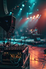 Aufkleber - A stage with lights and equipment. Perfect for showcasing performances or events