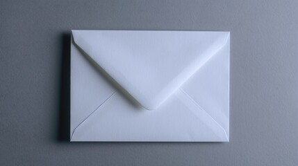 Poster - A white envelope placed on a gray surface. Suitable for various business and communication concepts