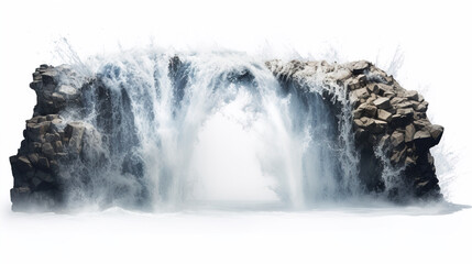 Wall Mural - waterfall_splash_on_white_background