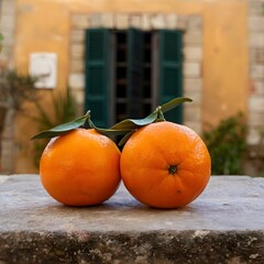 Canvas Print - mandarins on the wooden table