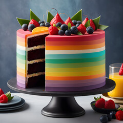 Wall Mural - fruit cake with fruits