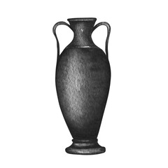 Wall Mural - Ancient Greece Pottery watercolor Antique Greek vases black jug. Old clay amphora, pot, urn, jar for wine, olive oil. Vintage ceramic icon isolated Png illustration on transpsrent background