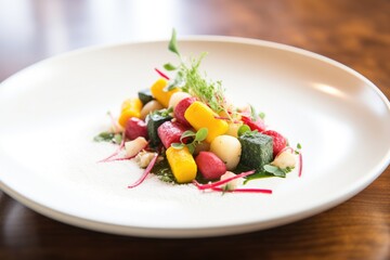 Wall Mural - colorful gnocchi with beet, spinach, and potato