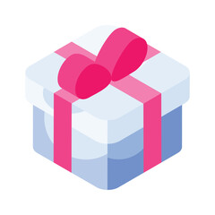 Wall Mural - Download this beautifully designed isometric icon of gift box in trendy style