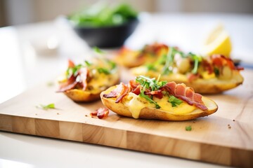 Sticker - baked potato skins stuffed with cheese and bacon