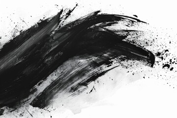 Aufkleber - A black and white photo capturing a single brush stroke. Perfect for artistic projects and design inspiration