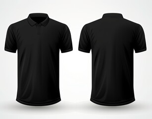 realistic mockup of male polo blank t-shirt with collar and short sleeves, sport, casual 
