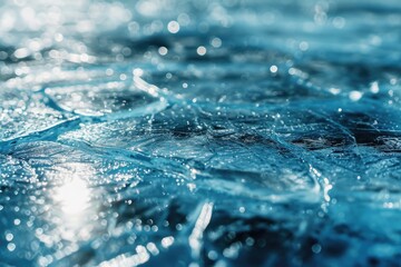 Poster - Blue water surface up close. Suitable for various aquatic themes and concepts